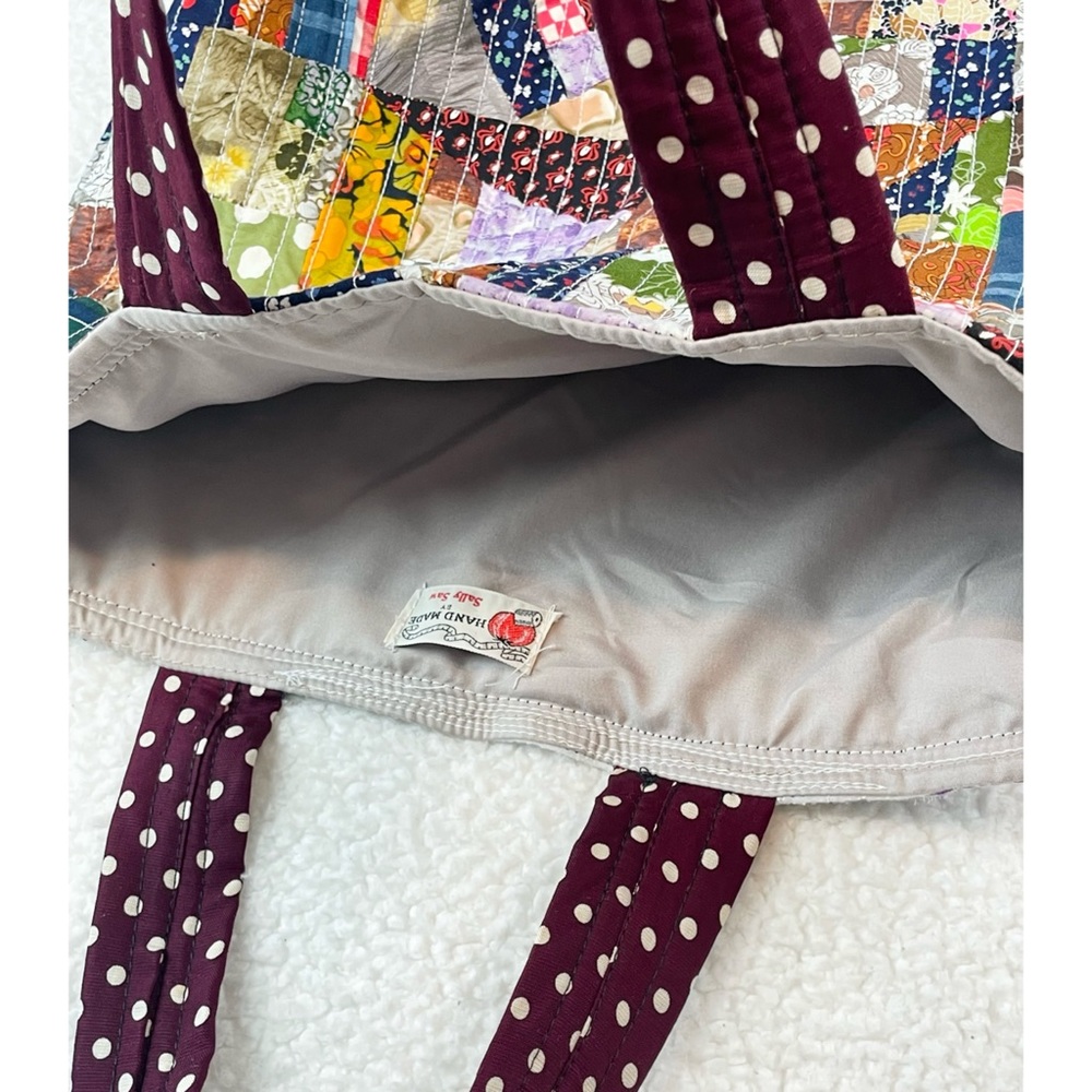 SALLY SAW • Handmade Colorful Patchwork Tote Bag - Picture 8 of 9